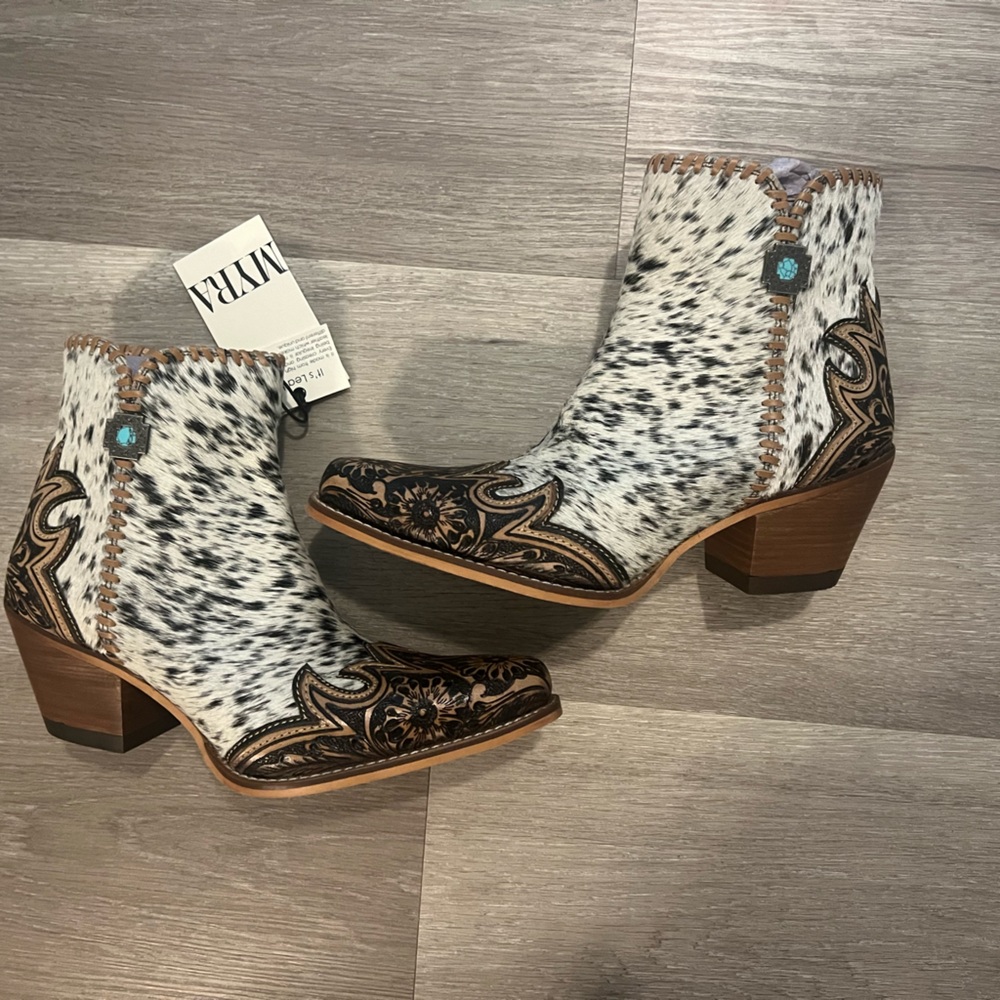 Myra Cowhide Booties